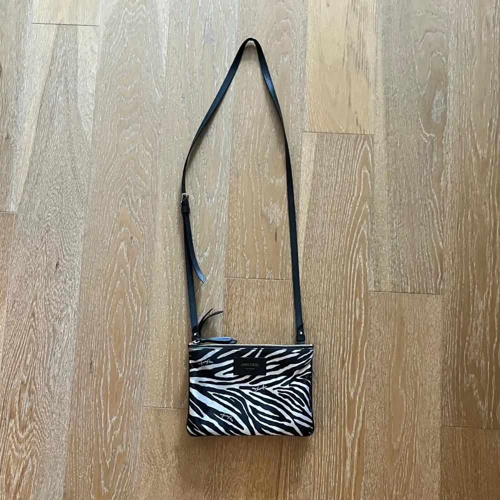 Jimmy Choo Black and White Zebra Crossbody Bag used - Picture 3 of 13